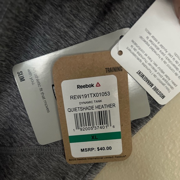 Reebok Women's Heather Gray Tank Top - Picture 2 of 3